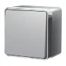 Выключатель одноклавишный влагозащищенный Gallant серебряный W5010206 - фото