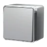 Выключатель одноклавишный влагозащищенный Gallant серебряный W5010206 - фото