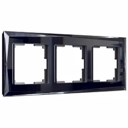 Рамка из стекла на 3 поста Diamant черный W0031208