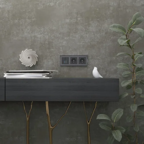 Рамка из стекла на 3 поста Diamant черный W0031208 - фото 5