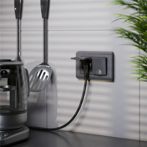 Рамка из поликарбоната для двойной розетки Stream графит W0082104 - фото 3