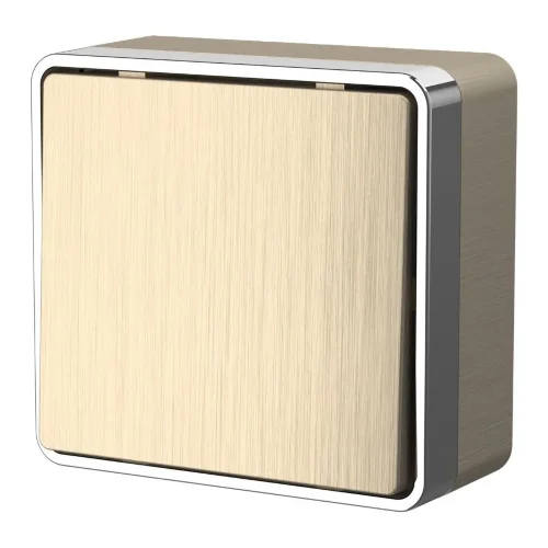 Выключатель одноклавишный проходной Gallant шампань рифленый W5012010 - фото