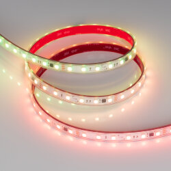 Светодиодная лента герметичная SPI-PS-В60-12mm 24V RGB-РХ6-ВРТ (12 W/m, IP67, 5060, 5m) (Arlight, бегущий огонь) 039181