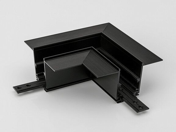 Коннектор угловой горизонтальный для встраиваемого глубокого шинопровода SY-LINK под шпаклевку, SY-LINK-CNLV-T2-BL. Фото 2