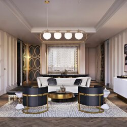 Подвесной светильник со стеклянными плафонами 50089/4 золото (049523)