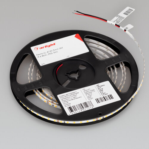Светодиодная лента UL-А120-5mm 24V Day5000 (9.6 W/m, IP20, 5m) (Arlight, 7 лет) 044059 - фото 3