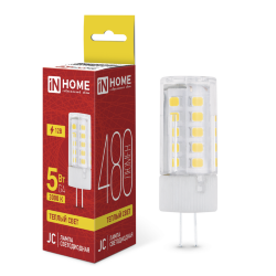 Лампа светодиодная LED-JC 5Вт 12В G4 3000К 480Лм IN HOME