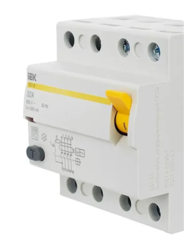 Выключатель дифференциального тока (УЗО) 4п 32А 300мА тип AC ВД1-63 KARAT IEK MDV10-4-032-300 - фото 8