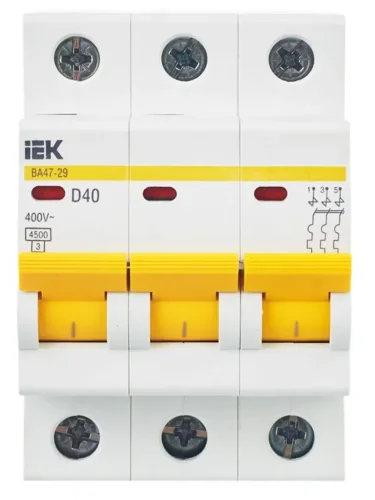 Выключатель автоматический модульный 3п D 40А 4.5кА ВА47-29 KARAT IEK MVA20-3-040-D - фото 2