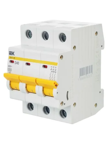 Выключатель автоматический модульный 3п D 40А 4.5кА ВА47-29 KARAT IEK MVA20-3-040-D - фото 8