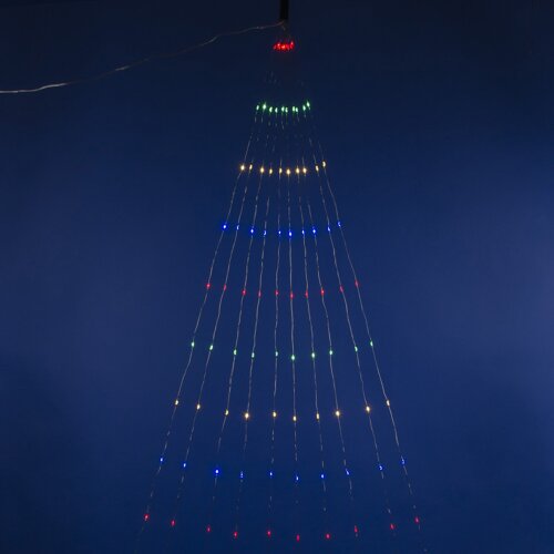 ULD-E0200-200-STA MULTI IP44 Гирлянда светодиодная Лучи росы, 2м, 10 нитей, 200 светодиодов, Разноцветный свет, Провод прозрачный - фото 1
