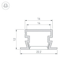 Профиль PDS-FS-2000 ANOD (Arlight, Алюминий)