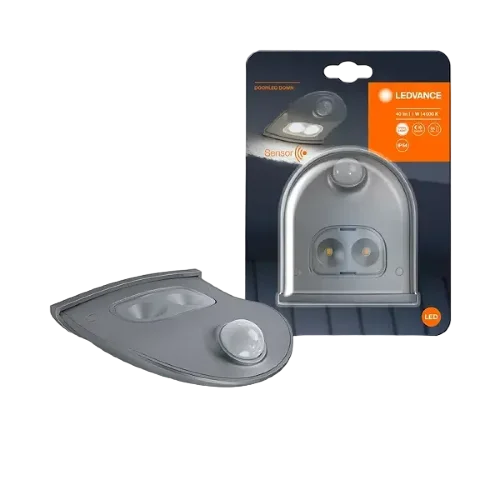 Уличный ночник 1W/4000K IP54 | Свет/Движение | Батарейки 3xAA | Серебряный | - LEDVANCE DoorLED Down Sensor. Фото