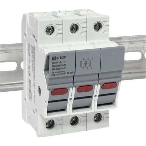 Предохранитель-разъединитель DF 10х38 3п (тип ПВЦ) EKF df103-e - фото 2