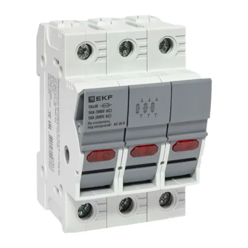 Предохранитель-разъединитель DF 10х38 3п (тип ПВЦ) EKF df103-e - фото