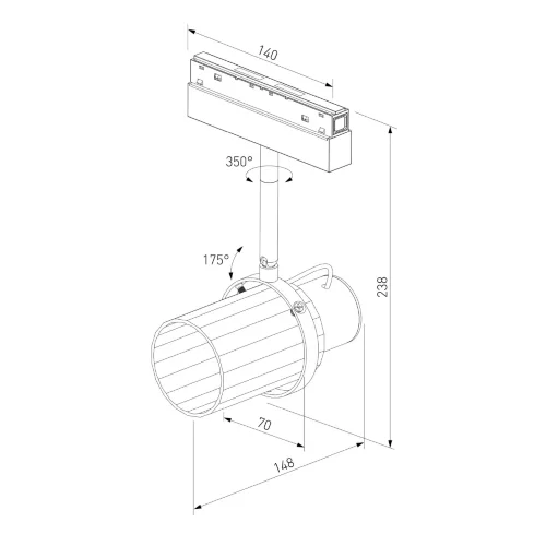 Slim Magnetic Трековый светильник со стеклянным плафоном 10W 4000K черный 85532/01 - фото 10
