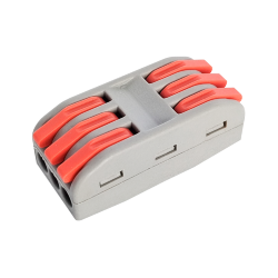 Клемма проходная КП 222-2413 с рычагами 3 полюса 0.08-2.5/4мм2 (10шт./уп.) IN HOME