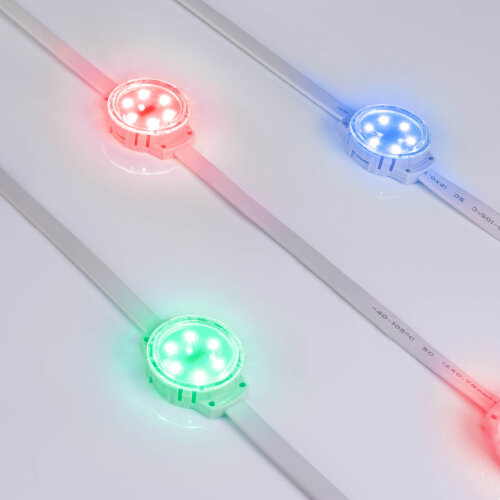 Модуль управляемый SOLEX-DMX-3535-6-24V RGB 120deg (D40x16mm, 1.5W, IP67) (Arlight, Пластик, 3 года) 028882 - фото