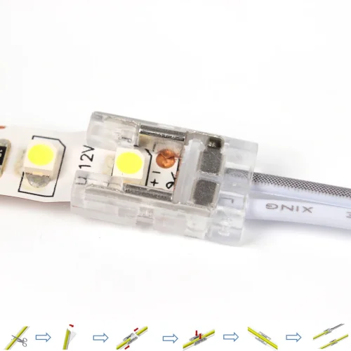 Коннектор соединительный с проводом 150mm PC 8мм C52 (0-36V, 5A, IP20) - фото I