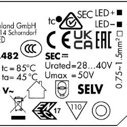 VS 42W/850-1050мА 28-40V DIP-переключатель 97x43x26мм - Драйвер для светодиодов Vossloh-Schwabe ECXe 1050.482