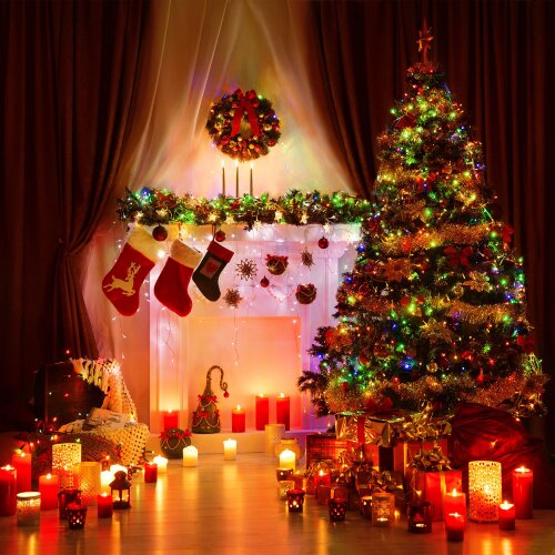 Праздничная гирлянда нить мульти 15м IP20 - фото 1