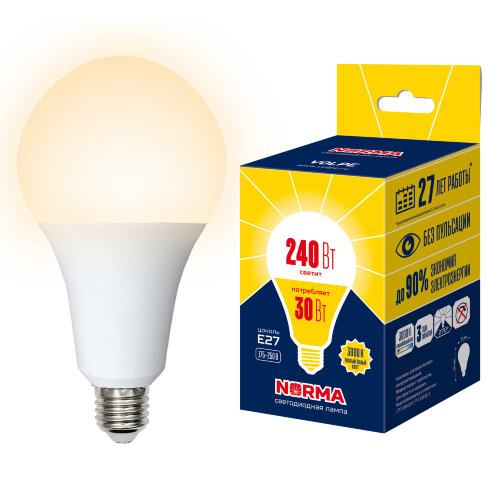 LED-A95-30W-3000K-E27-FR-NR Лампа светодиодная, Форма A, матовая, Серия Norma, Теплый белый свет 3000K, Картон - фото 4