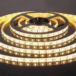 Светодиодная лента 12&amp;nbsp;В 14,4&amp;nbsp;Вт/м 60 Led/м 5050 IP65, теплый белый 3300К, 5 м 12V 14,4W 60Led 5050 IP65 теплый белый, 5м (027841)