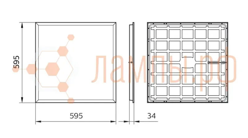 Светодиодная панель с равномерной засветкой 34Вт 4000K IP20 3400Лм CRI80 | RC048B LED34S/840 PSU | - PHILIPS. Фото 5