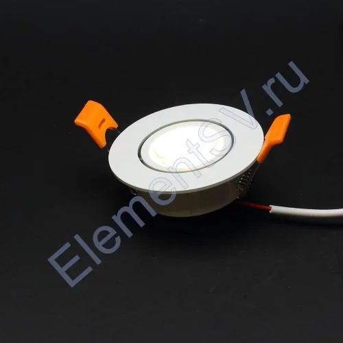 Светодиодный светильник точечный THD-1W B401 (220V, 1W, warm white, белый корпус) - фото 2.