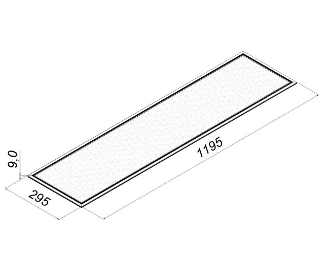Светодиодная панель 1195x295x10 мм 38 Ватт с серой рамкой 4000К с Бап-1 - фото 2
