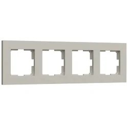 W0042917/ Рамка на 4 поста Slab (дымчатый софт) W0042917