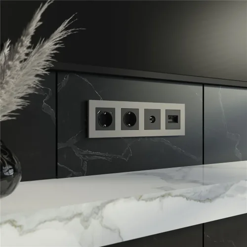 W0042917/ Рамка на 4 поста Slab (дымчатый софт) W0042917 - фото 2