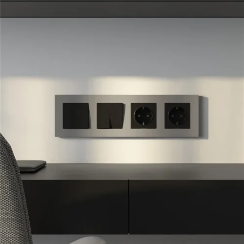 W0042917/ Рамка на 4 поста Slab (дымчатый софт) W0042917 - фото 4