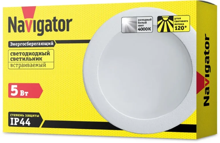Светильник светодиодный 71 274 NDL-RP4-5W-840-WH-LED 5Вт 4000К IP44 бел. Navigator 71274 - фото 3