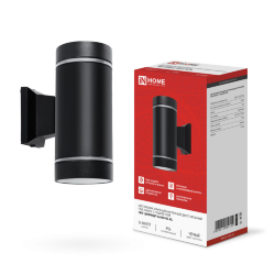 Светильник уличный настенный двусторонний НБУ ЦИЛИНДР-2хА60-NL-BL с подсветкой черный IP54 IN HOME