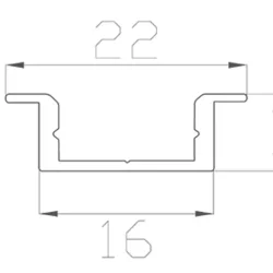 Алюминиевый профиль LC-LPV-0722 169 (2000х22/16х7мм с рассеивателем)