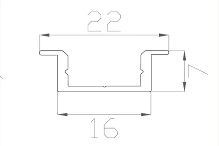 Алюминиевый профиль LC-LPV-0722 169 (2000х22/16х7мм с рассеивателем) - фото II