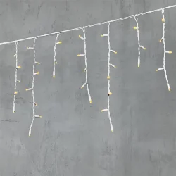 Гирлянда Бахрома 3,1 x 0,5 м Желтая 220В, 120 LED, Провод Белый Каучук, IP65