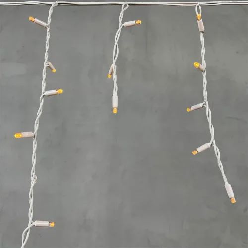 Гирлянда Бахрома 3,1 x 0,5 м Желтая 220В, 120 LED, Провод Белый Каучук, IP65. Фото 2.