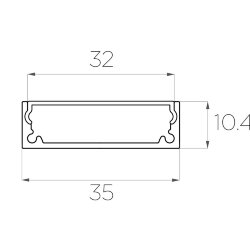 Профиль накладной алюминиевый LC-LP-1035-2 Anod