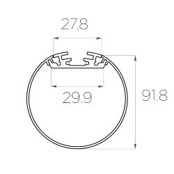 Профиль накладной алюминиевый LC-LP-1134-2 M-90 Anod