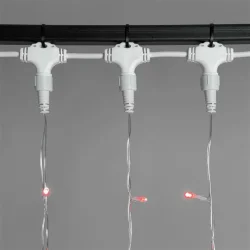 Гирлянда Занавес 1 x 6 м Красный 220В, 600 LED, Провод Прозрачный ПВХ, IP54