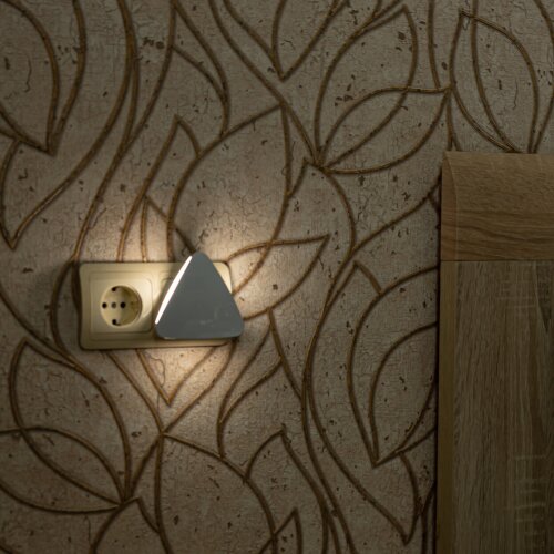 DTL-320 Треугольник-White-Sensor Светильник-ночник, С фотосенсором день-ночь, Белый - фото 6