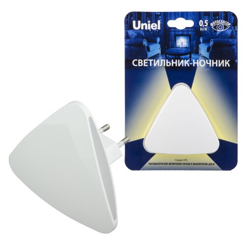 DTL-320 Треугольник/White/Sensor Светильник-ночник. С фотосенсором (день-ночь) Белый. ТМ Uniel - фото