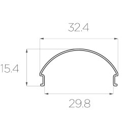 Рассеиватель поликарбонатный для профиля радиальный LC-LRM-BL36-6R чёрный