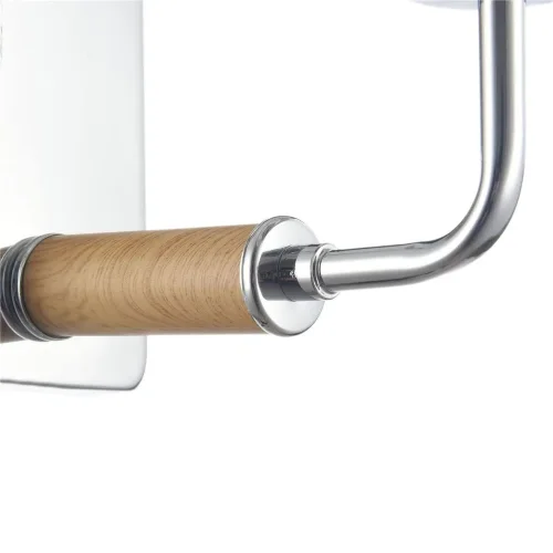 Двухцветные абажуры, сделанные из мешковины, сочетаются с древесной арматурой. Благодаря большому ассортименту изделий серии Helen легко выбрать светильник как для просторных помещений, так и для небольших. (Хром) - фото 5