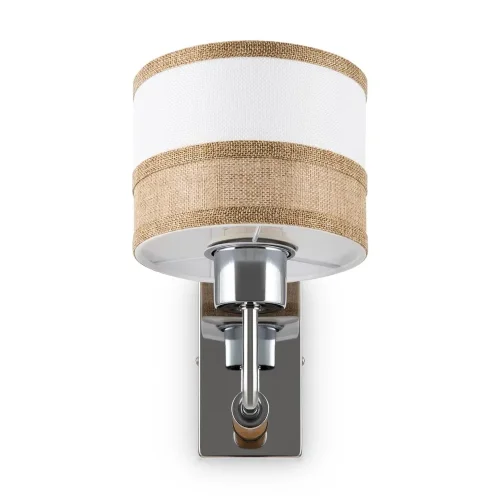 Двухцветные абажуры, сделанные из мешковины, сочетаются с древесной арматурой. Благодаря большому ассортименту изделий серии Helen легко выбрать светильник как для просторных помещений, так и для небольших. (Хром) - фото 9