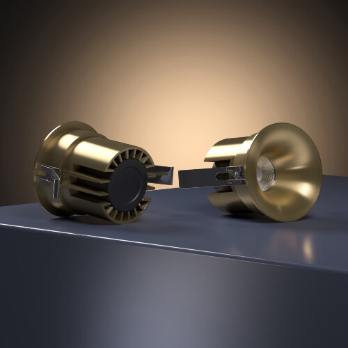 Светильник встраиваемый светодиодный Bliss 15W 4000K латунь - Фото 3