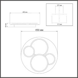 Потолочный светильник «Sonex» 7734/60L, серия: PINE (накладной) - -