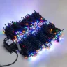 Комплект 5 Разноцветных Нитей по 20м с Мерцанием Белого Диода, 1000 LED, Провод Черный Каучук 2,3мм, IP54. Фото 1.